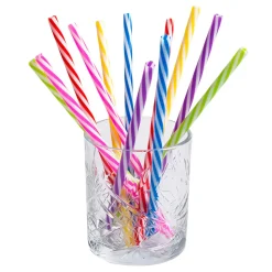 Återanvändbara plastsugrör, 12 st