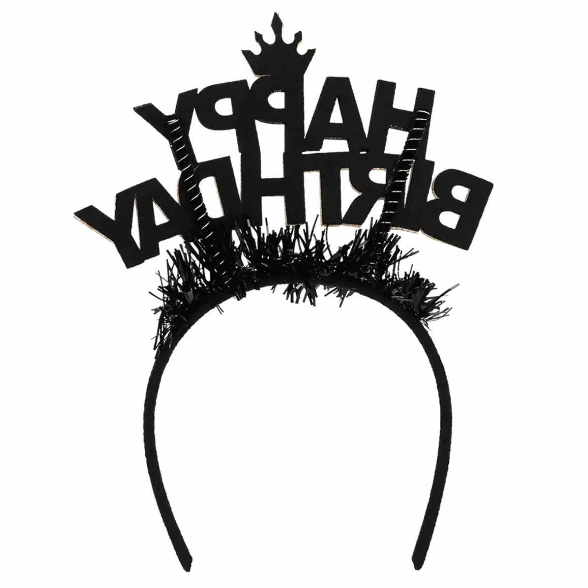 Tiara, happy birthday guld/svart