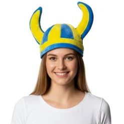 Vikingahjälm, blå/gul mjuk