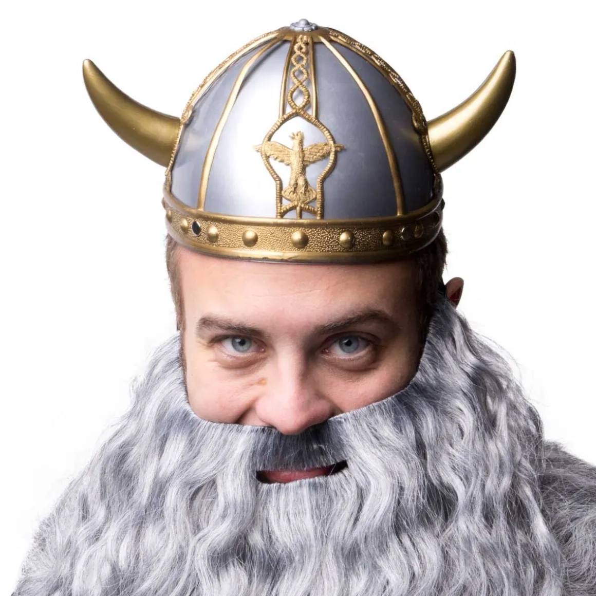Vikingahjälm, guld/grå