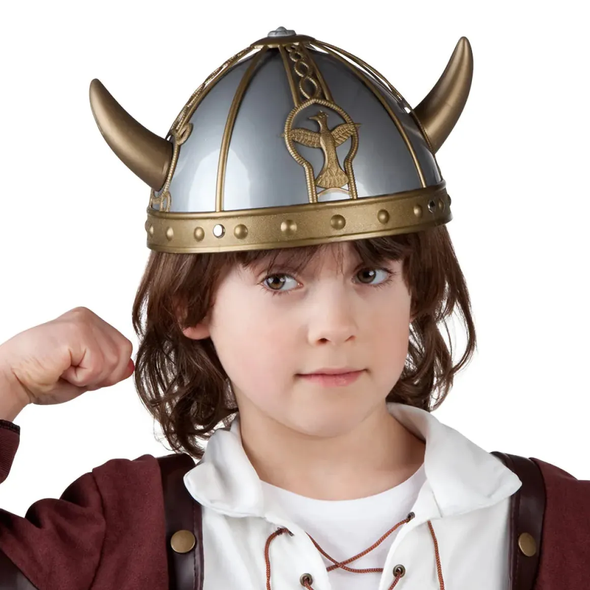 Vikingahjälm, guld/grå